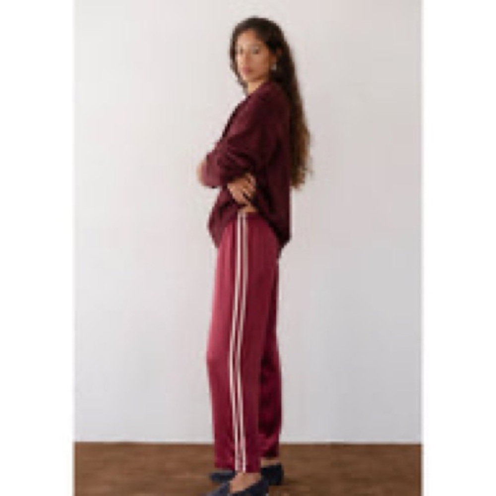 The Silk Stripe Crop Pant